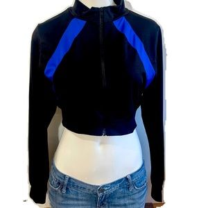 INFINITE PERFORMANCE WOMEN CROPPED WORKOUT ZIPPED LONG SLEEVES JACKET BLACK L